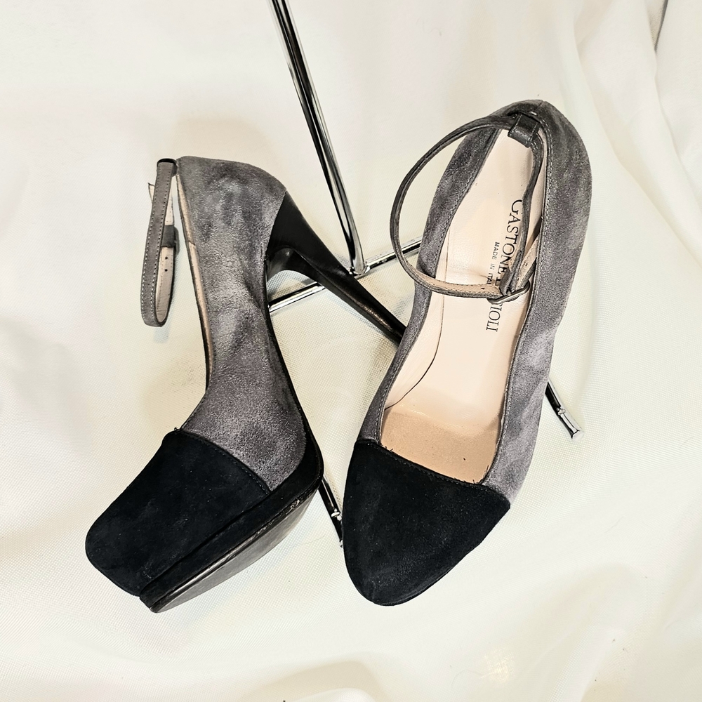 Women's Black and Gray Heels